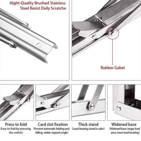 NIB DOMISL 20” Multi Function Stainless brackets - Set of 2 - Picture 8 of 9